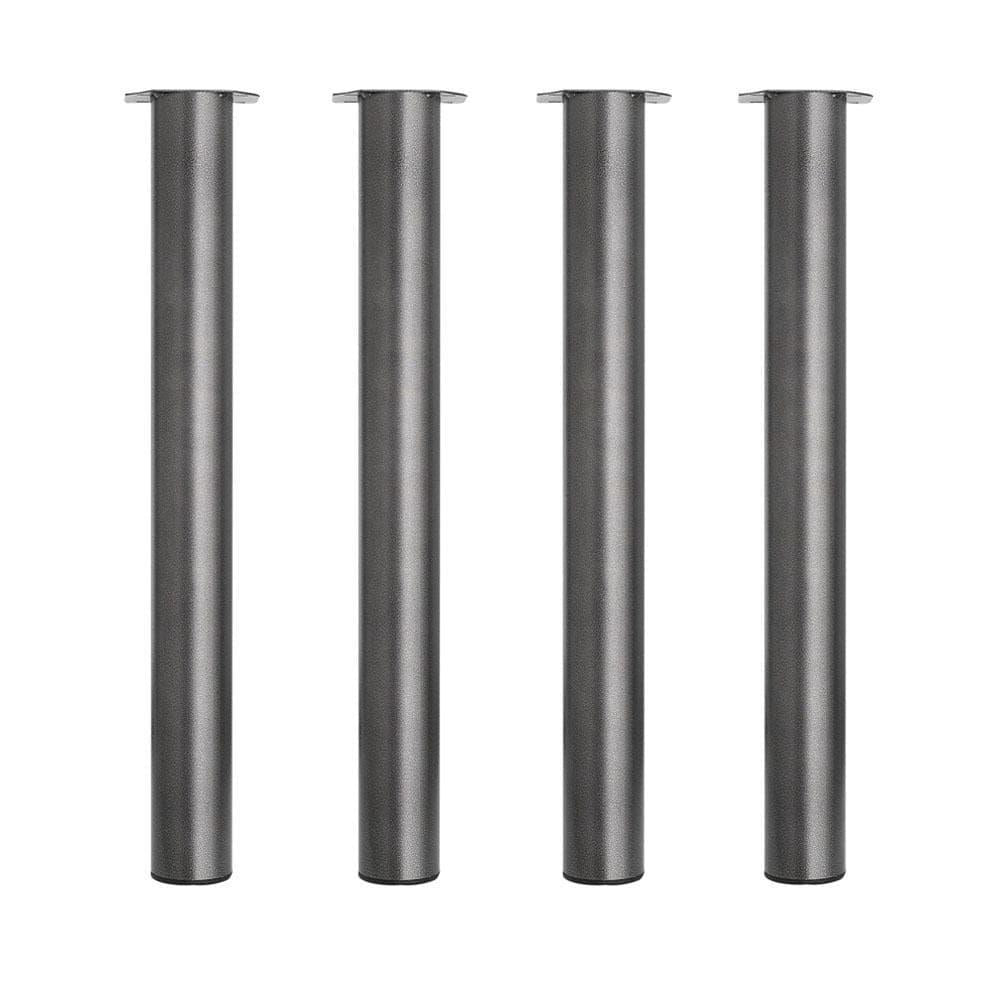 Stalen meubelpoot zwart hamerslag rond ø 7,6 cm en hoogte 72 cm - 4 stuks