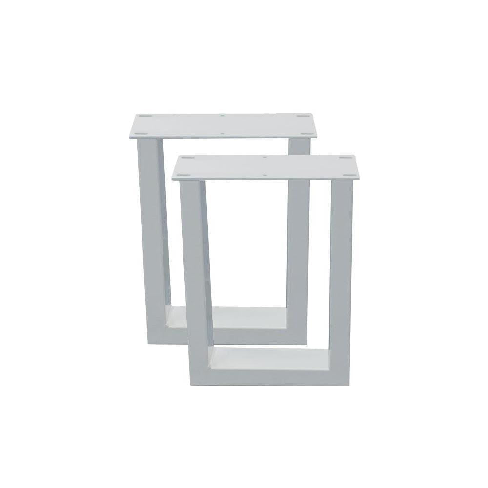 Stalen U tafelpoot wit 36 bij 10 cm en hoogte 40 cm (4 x 10 cm) - 2 stuks