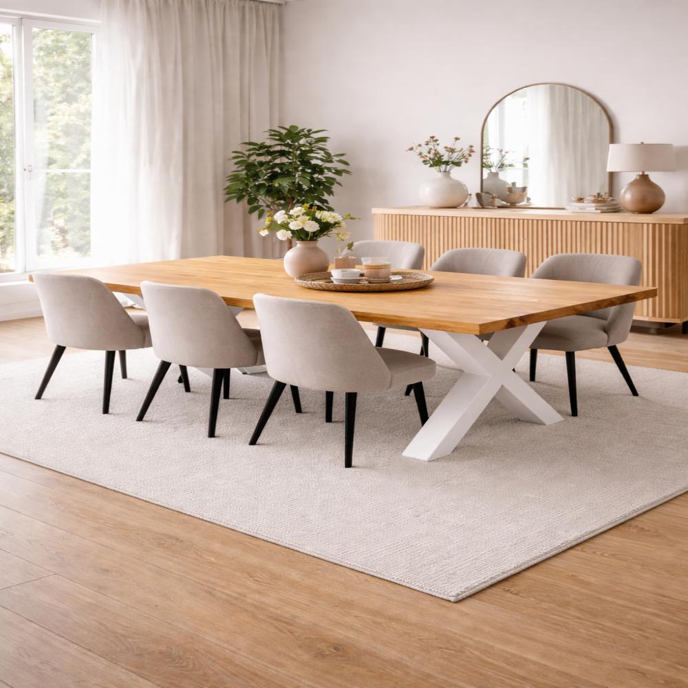 Stalen X tafelpoot 75 bij 10 cm en hoogte 72 cm wit (10 x 10 cm) (set van 2 stuks)