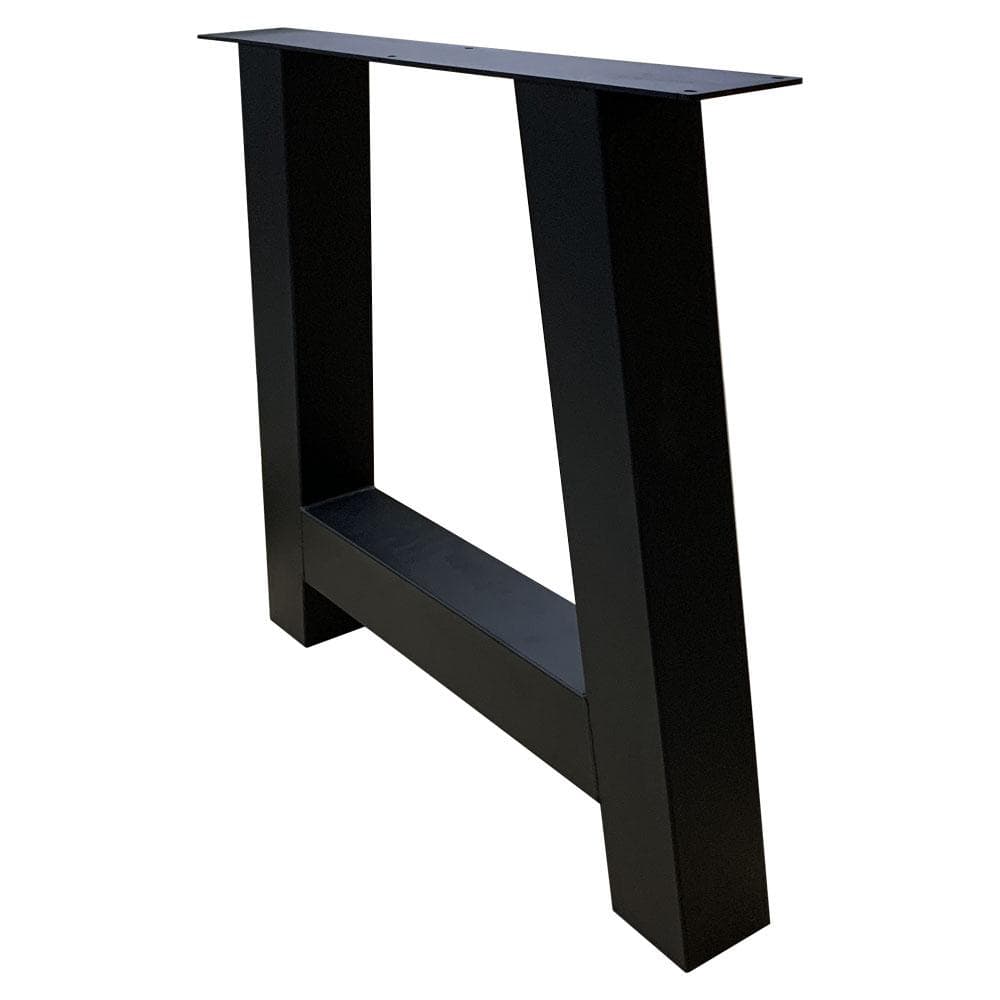 Stalen A tafelpoot 75 bij 10 cm en hoogte 72 cm zwart (10 x 10 cm) (set van 2 stuks)