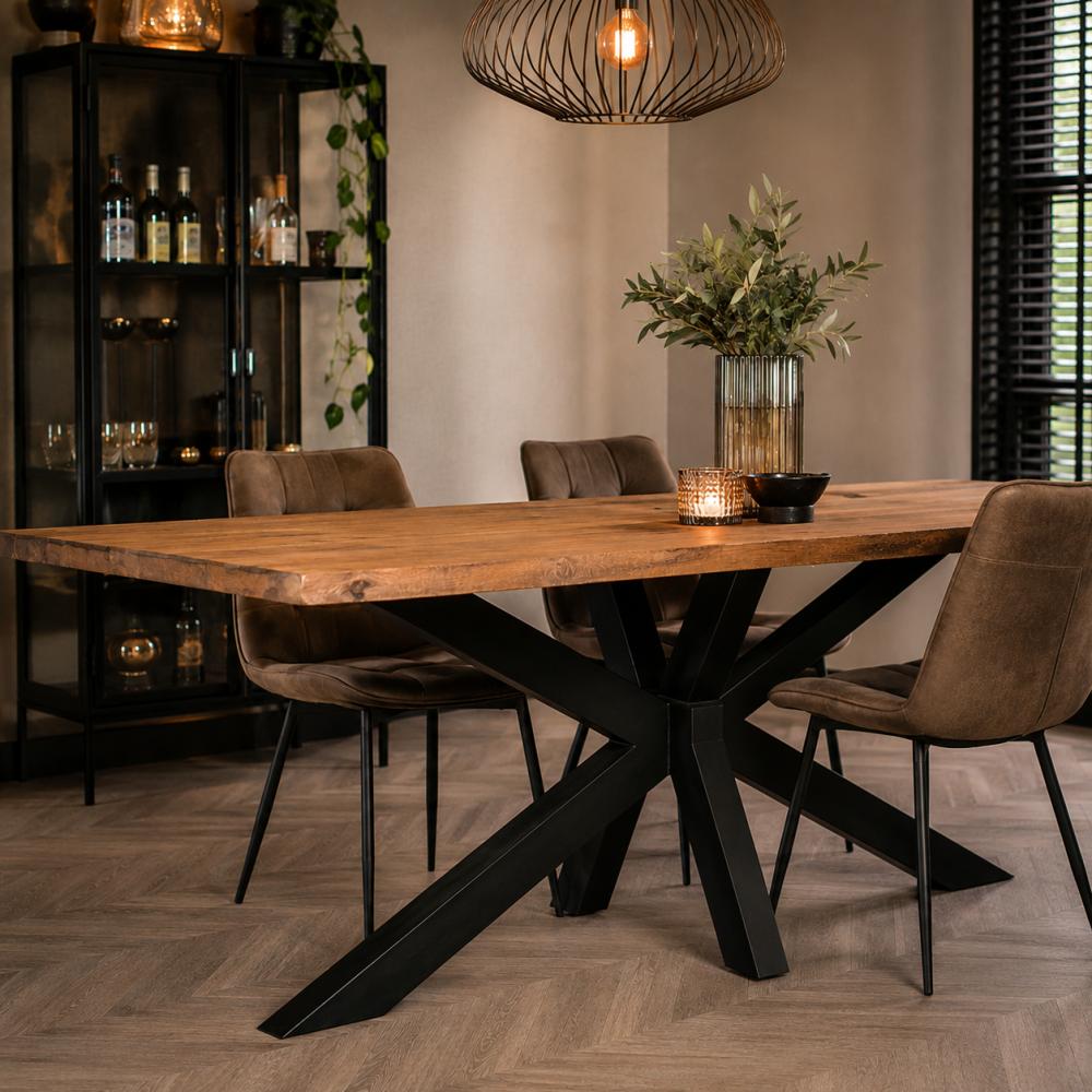 Stalen matrix zwart spinpoot 140 bij 80 cm en hoogte 72 cm (8 x 8 cm)