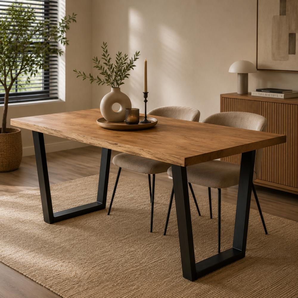 Stalen tafelpoot zwart taps 75 bij 10 cm en hoogte 72 cm (4 x 10 cm) - 2 stuks