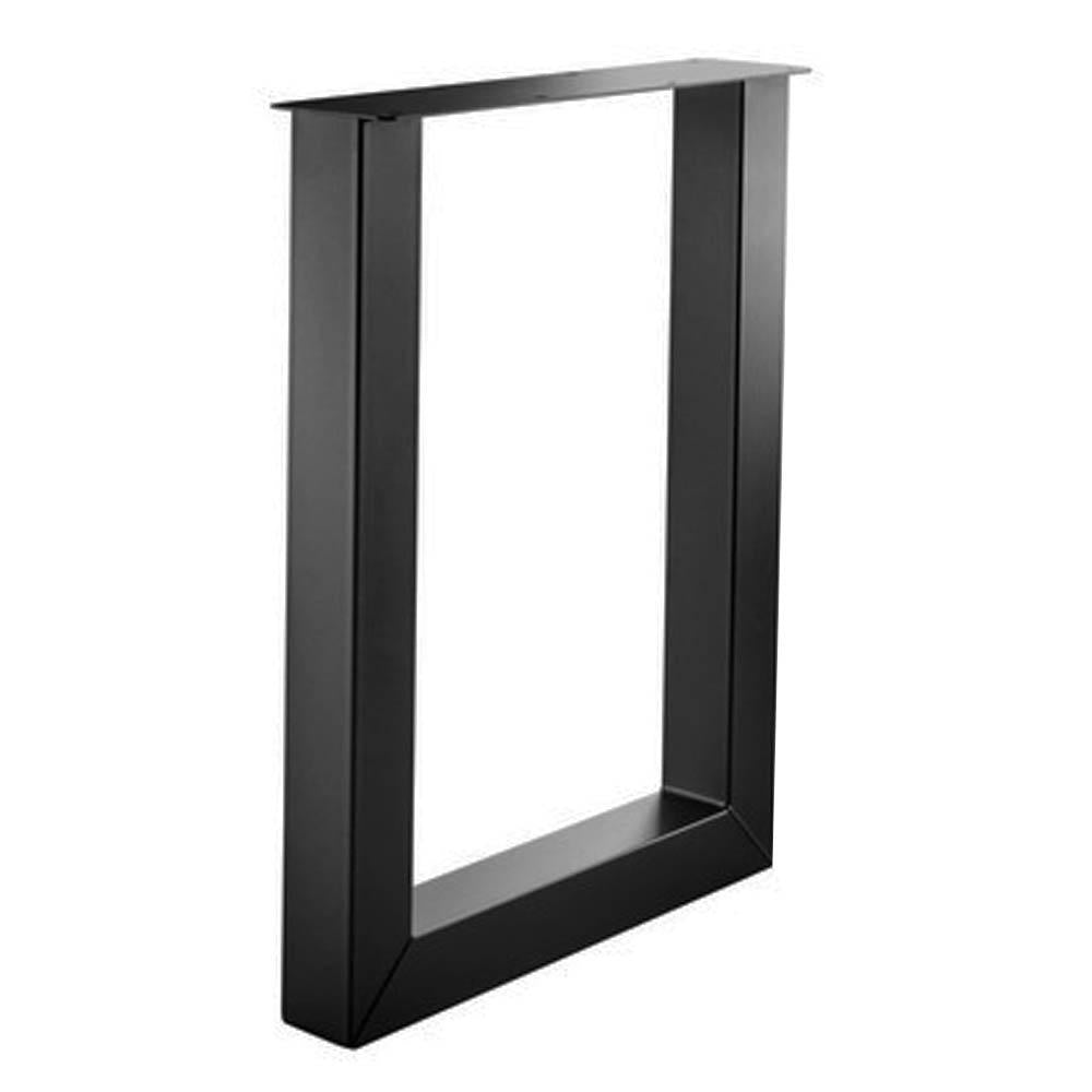 Stalen U tafelpoot zwart 78 bij 10 cm en hoogte 105 cm (10 x 10 cm) (set van 2 stuks)