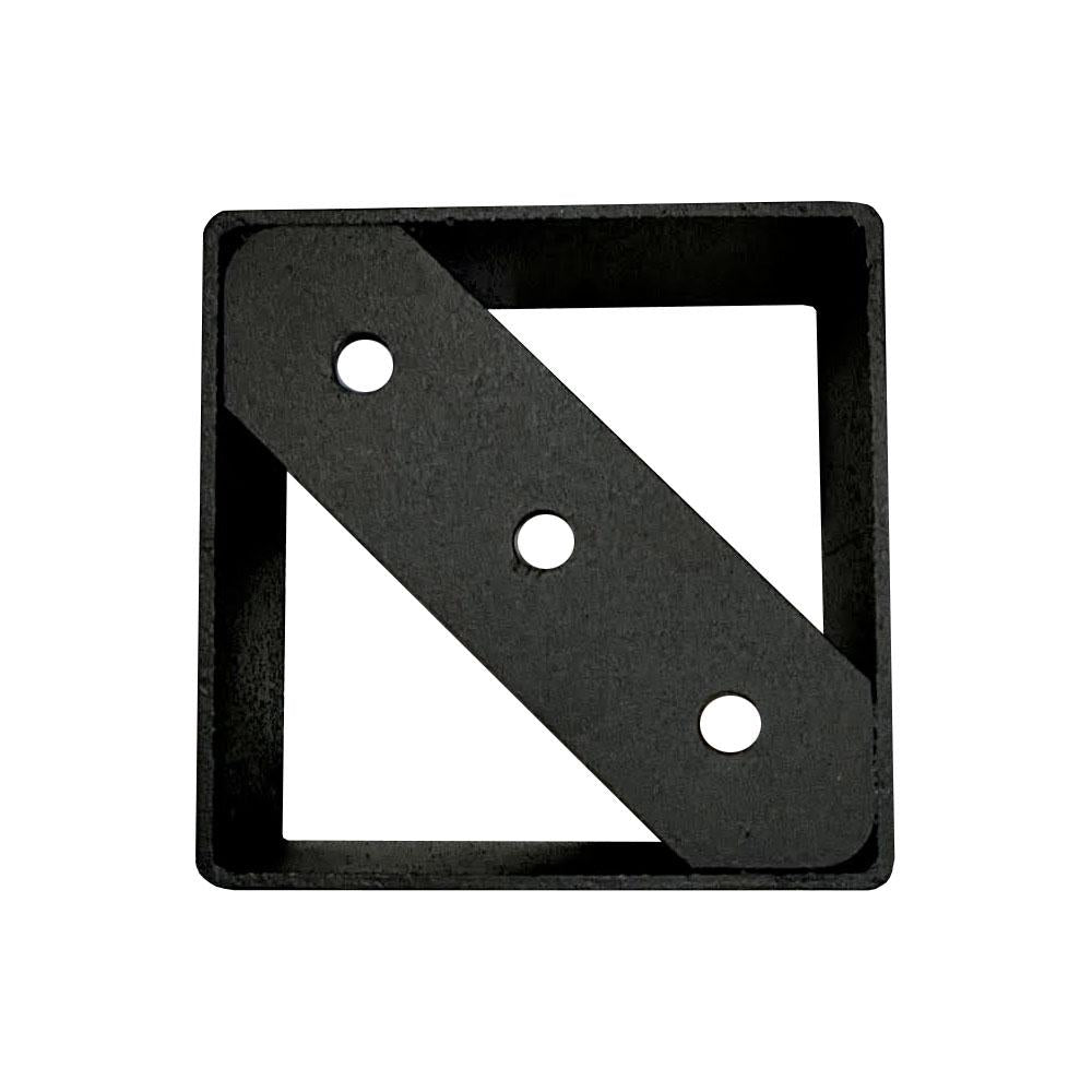 Stalen meubelpoot zwart vierkant 8 bij 8 cm en hoogte 5 cm (set van 0 stuks)
