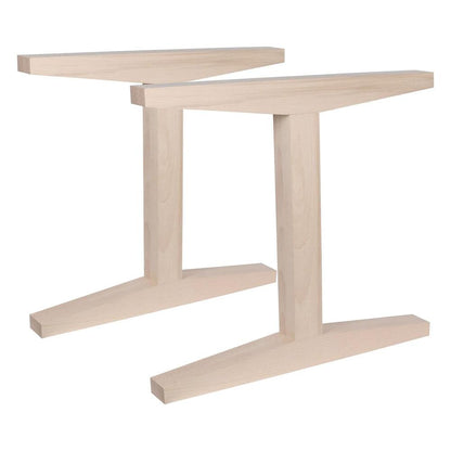 Tafelpoot  i vorm 78 bij 8 cm en hoogte 72 cm  van massief hout - 2 stuks