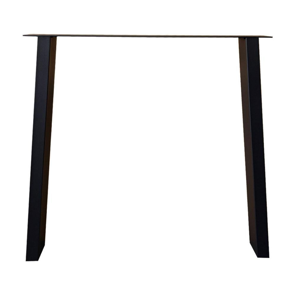 Stalen buiten tafelpoot zwart taps 80 bij 10 cm en hoogte 72 cm  (4 x 10 cm) (set van 2 stuks)