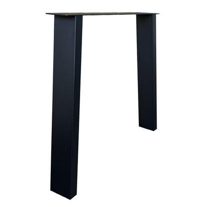 Stalen buiten tafelpoot zwart taps 80 bij 10 cm en hoogte 72 cm  (4 x 10 cm) (set van 2 stuks)