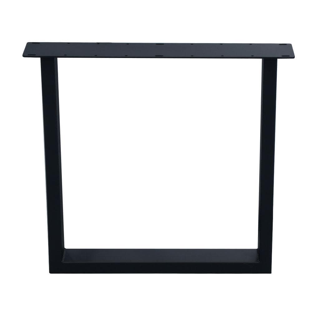 Stalen buiten U tafelpoot zwart 70 bij 10 cm en hoogte 72 cm  (4 x 10 cm) (set van 2 stuks)