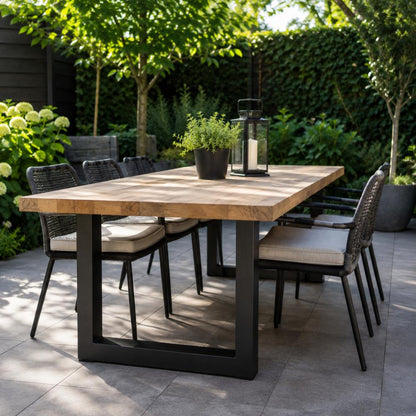 Stalen buiten U tafelpoot zwart 70 bij 10 cm en hoogte 72 cm  (4 x 10 cm) (set van 2 stuks)