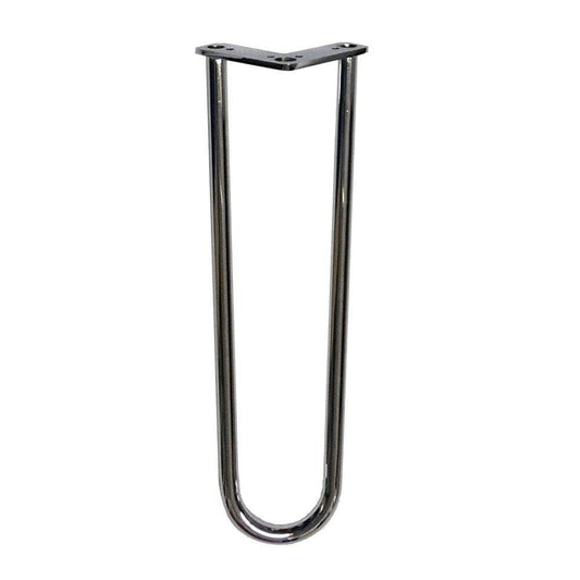 Stalen hairpin chroom hairpin ø 1,6 cm en hoogte 40 cm  (set van 4 stuks)