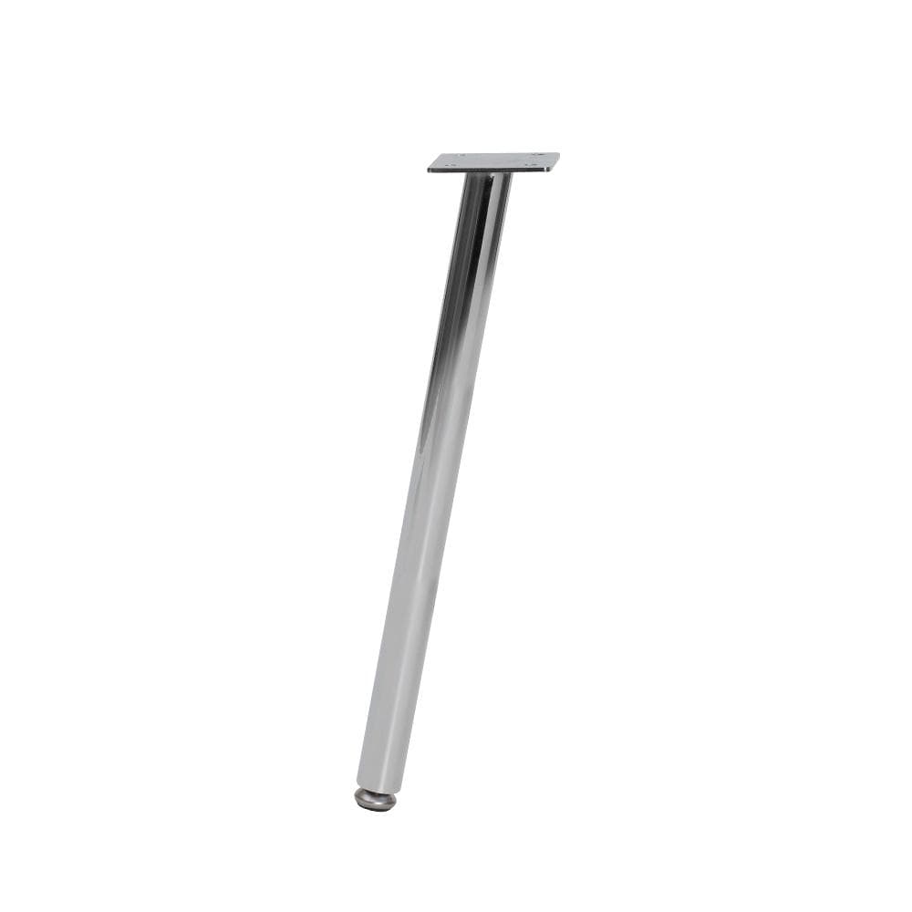 Stalen schuine meubelpoot chroom rond ø 2,5 cm en hoogte 36 cm  (set van 4 stuks)