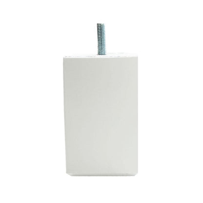 Meubelpoot wit vierkant 6 bij 6 cm en hoogte 10 cm  van massief hout (M8)  (set van 4 stuks)