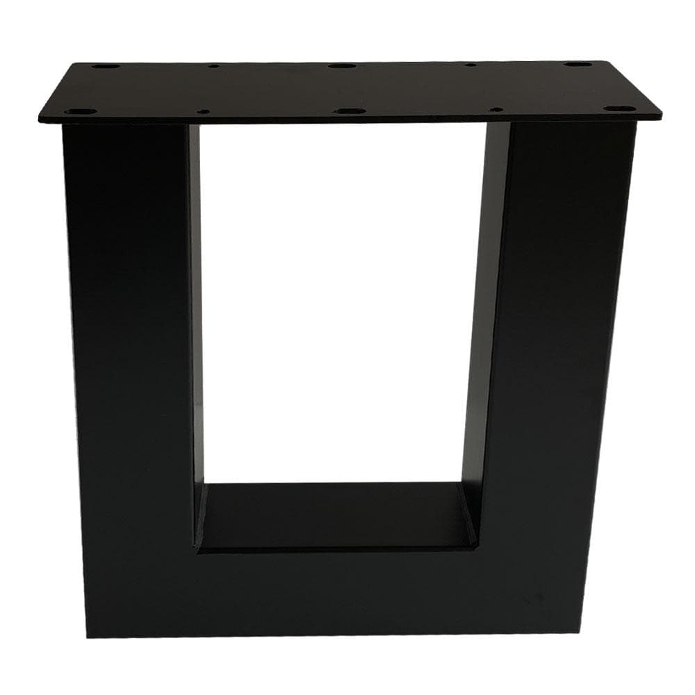 Stalen U tafelpoot zwart 38 bij 8 cm en hoogte 43 cm  (8 x 8 cm) - 2 stuks