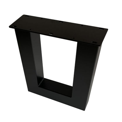 Stalen U tafelpoot zwart 38 bij 8 cm en hoogte 43 cm  (8 x 8 cm) - 2 stuks