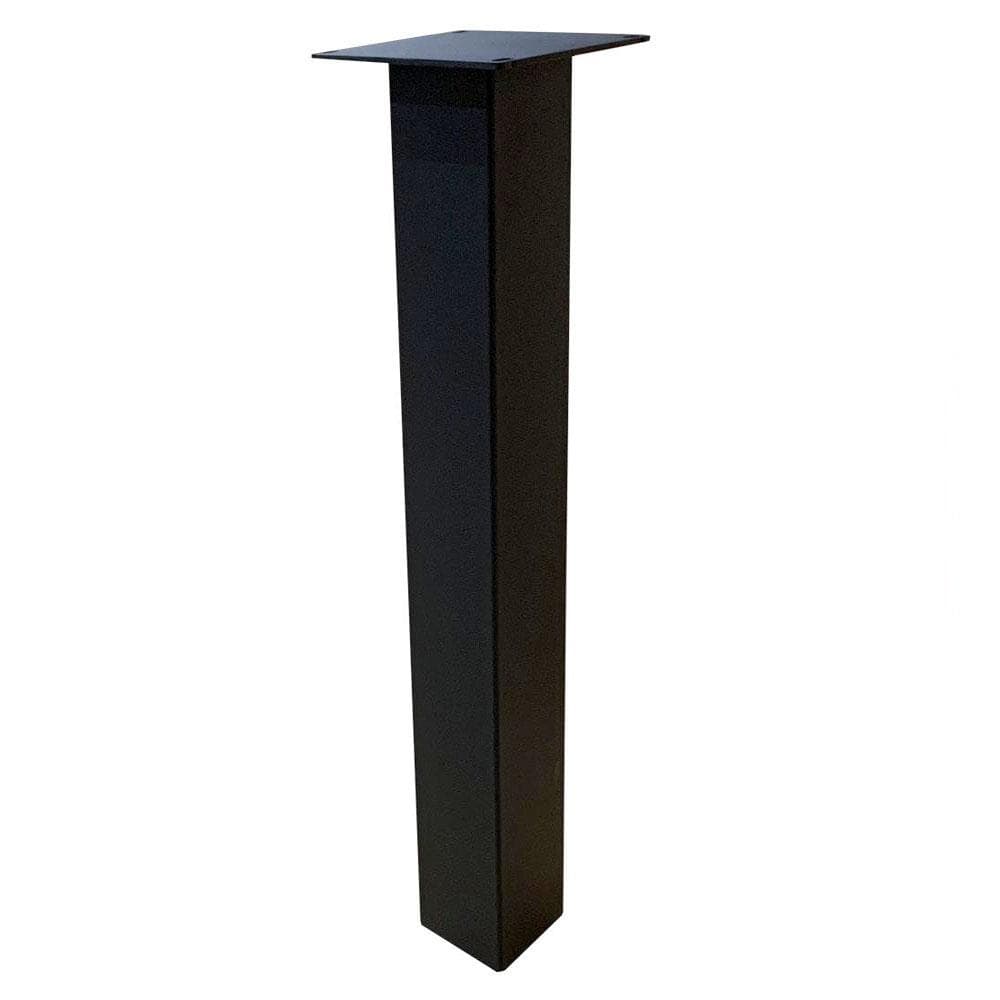 Stalen rechte tafelpoot zwart vierkant 10 bij 10 cm en hoogte 90 cm  (10 x 10 cm) (set van 4 stuks)