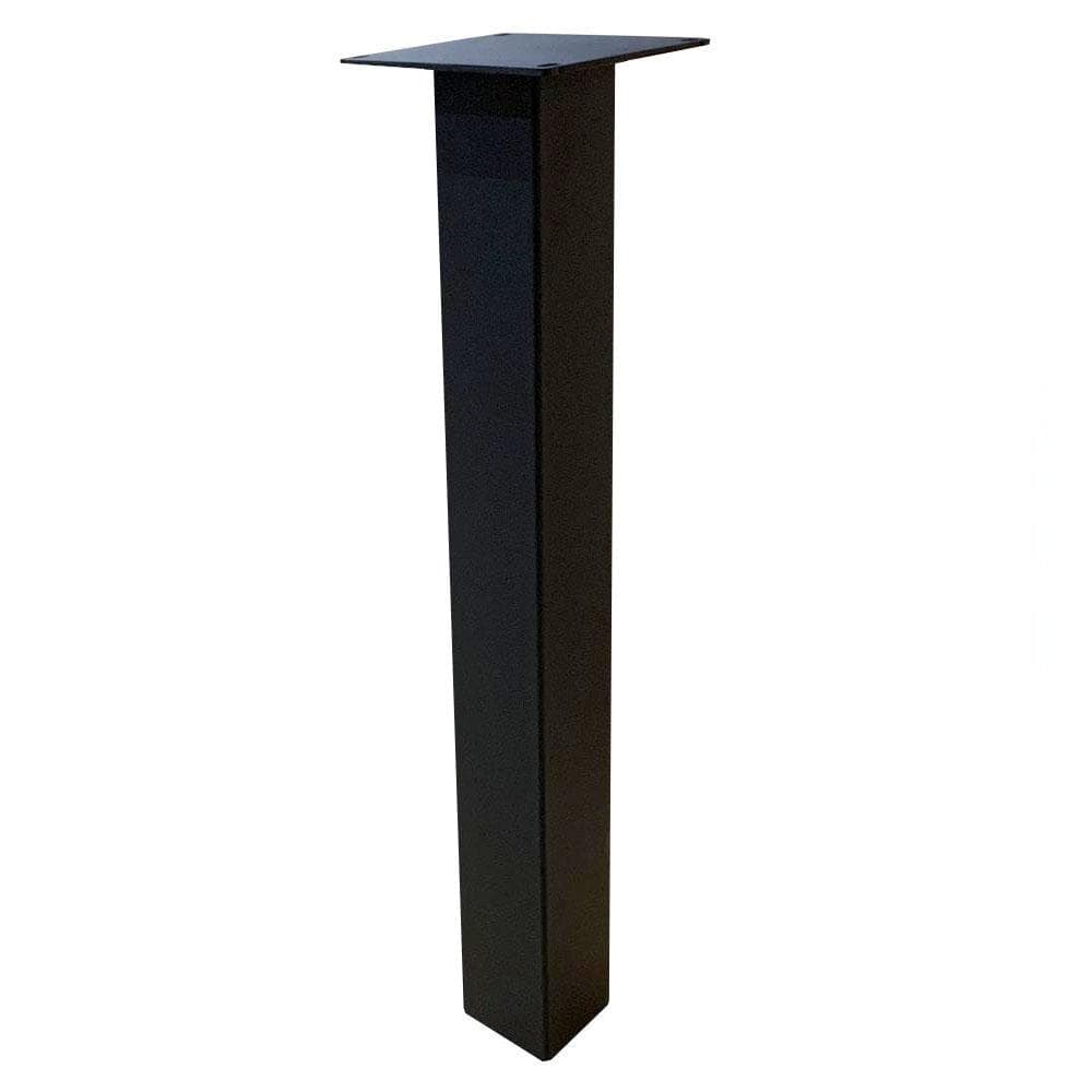 Stalen rechte tafelpoot zwart vierkant 8 bij 8 cm en hoogte 90 cm  (8 x 8 cm) (set van 4 stuks)
