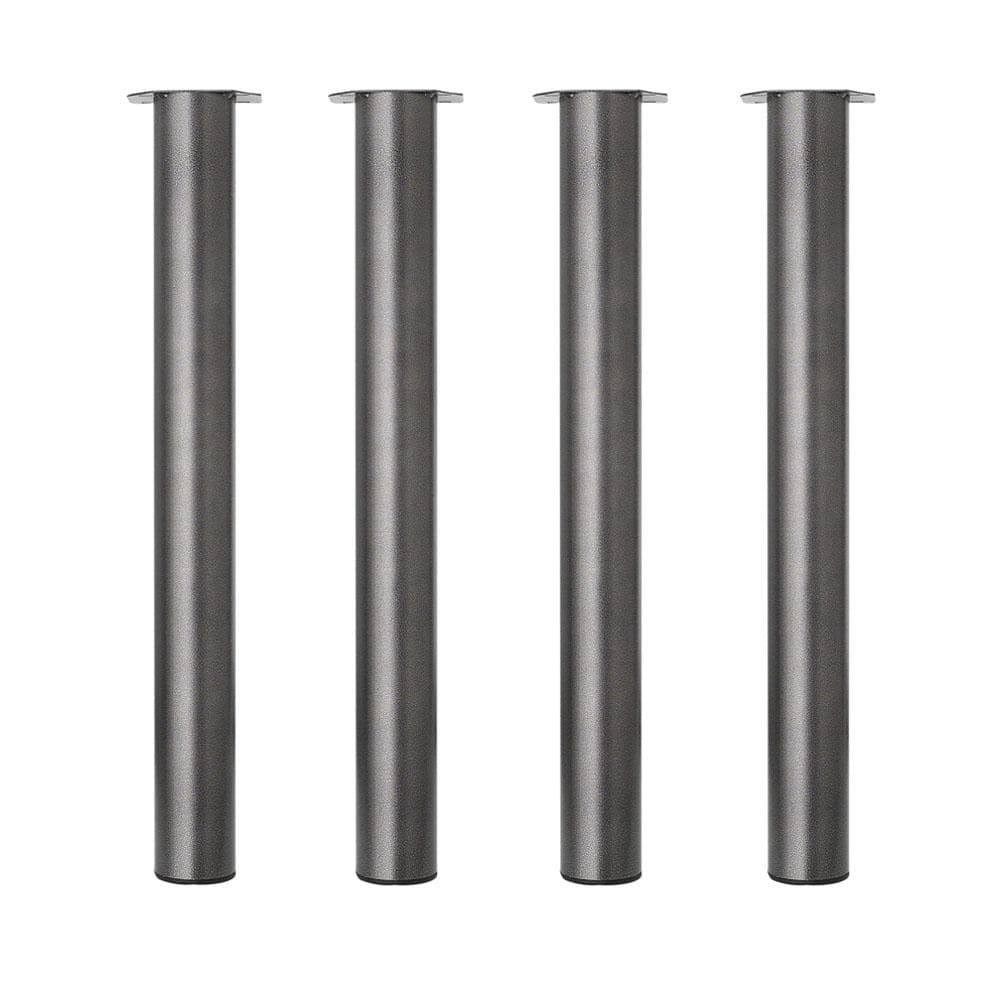 Stalen meubelpoot zwart hamerslag rond ø 7,6 cm en hoogte 72 cm  - 4 stuks
