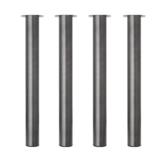 Stalen meubelpoot zwart hamerslag rond ø 7,6 cm en hoogte 72 cm  - 4 stuks