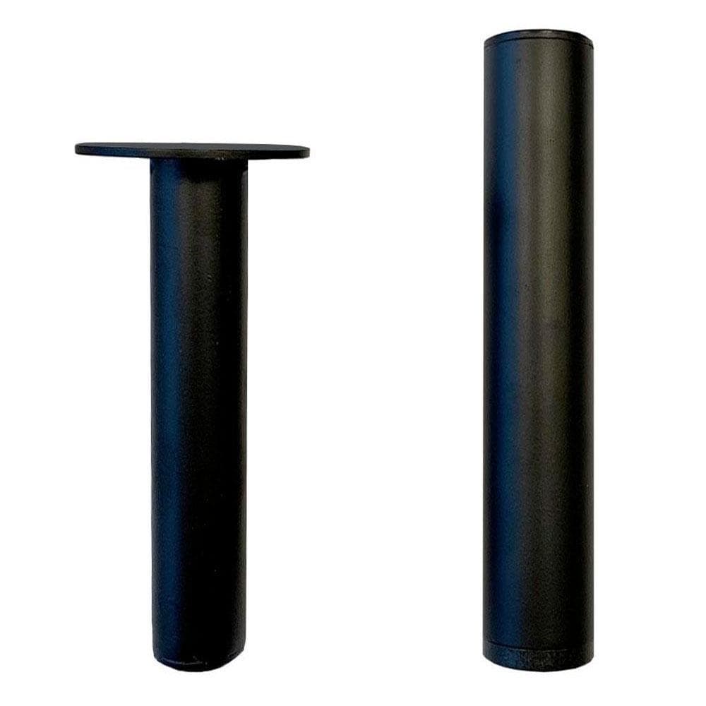 Stalen verstelbare meubelpoot zwart rond ø 3 cm en hoogte 22 cm  (set van 4 stuks)