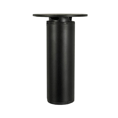 Stalen verstelbare meubelpoot zwart rond ø 3 cm en hoogte 9,5 cm  (set van 4 stuks)