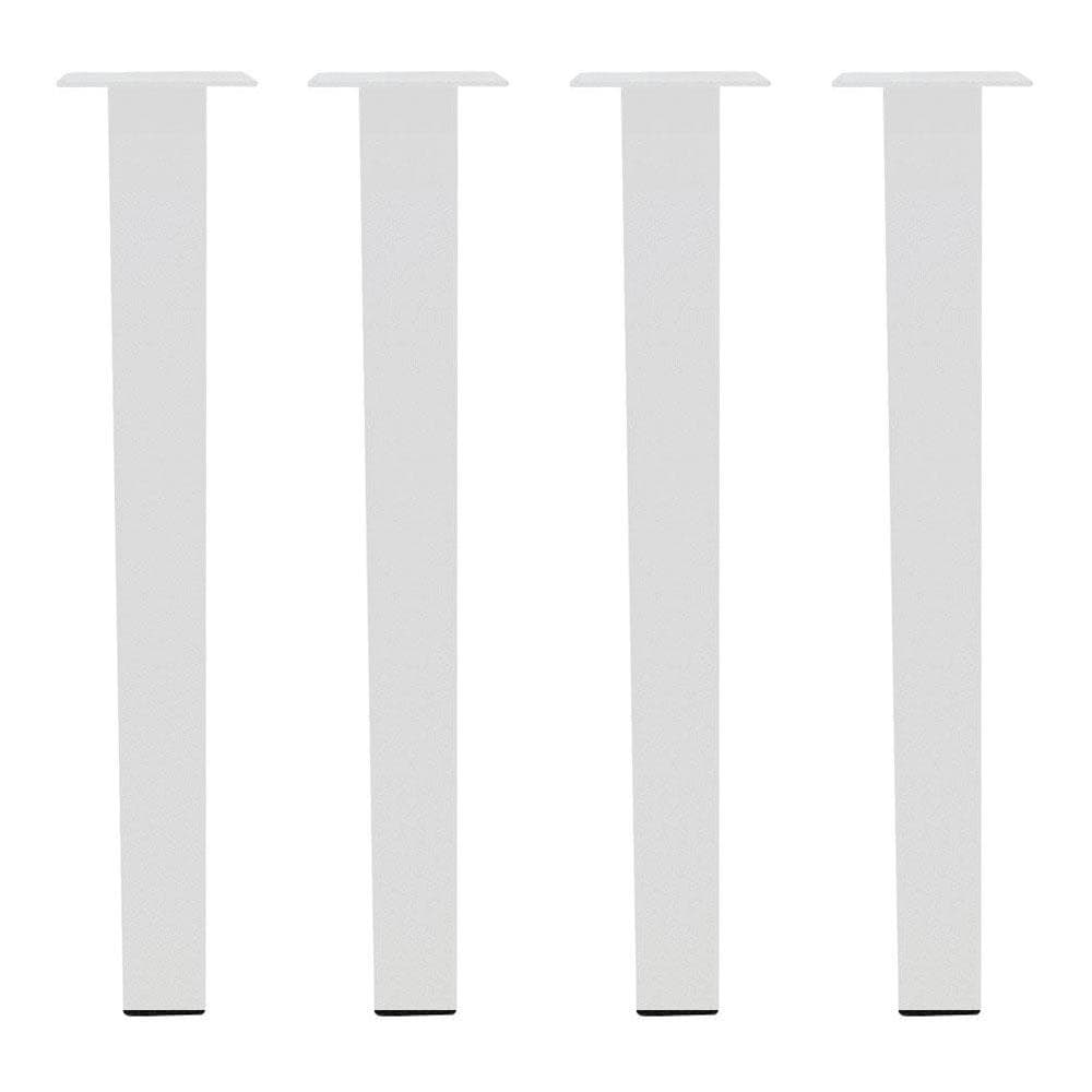 Set stalen tafelpoten wit vierkant 6 bij 6 cm en hoogte 72 cm  (6 x 6 cm) - 4 stuks