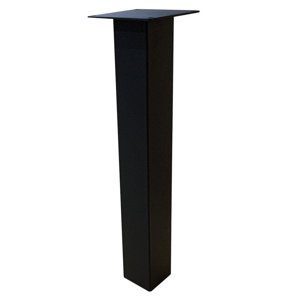 Set stalen rechte tafelpoten zwart vierkant 10 bij 10 cm en hoogte 72 cm  (koker 10 x 10 cm) - 4 stuks