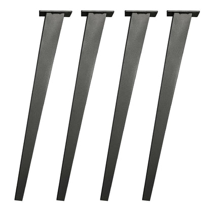 Stalen tafelpoot zwart taps 7 bij 3 cm en hoogte 72 cm  (4 x 3 cm / 7 x 3 cm) - 4 stuks