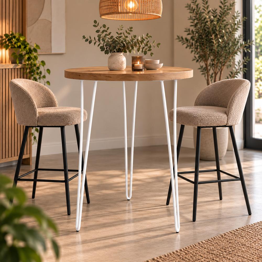 Stalen hairpin wit hairpin ø 1,6 cm en hoogte 105 cm  (set van 4 stuks)