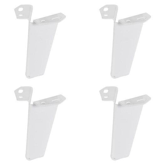 Massief stalen meubelpoot wit taps 8 bij 5 cm en hoogte 10 cm  - 4 stuks