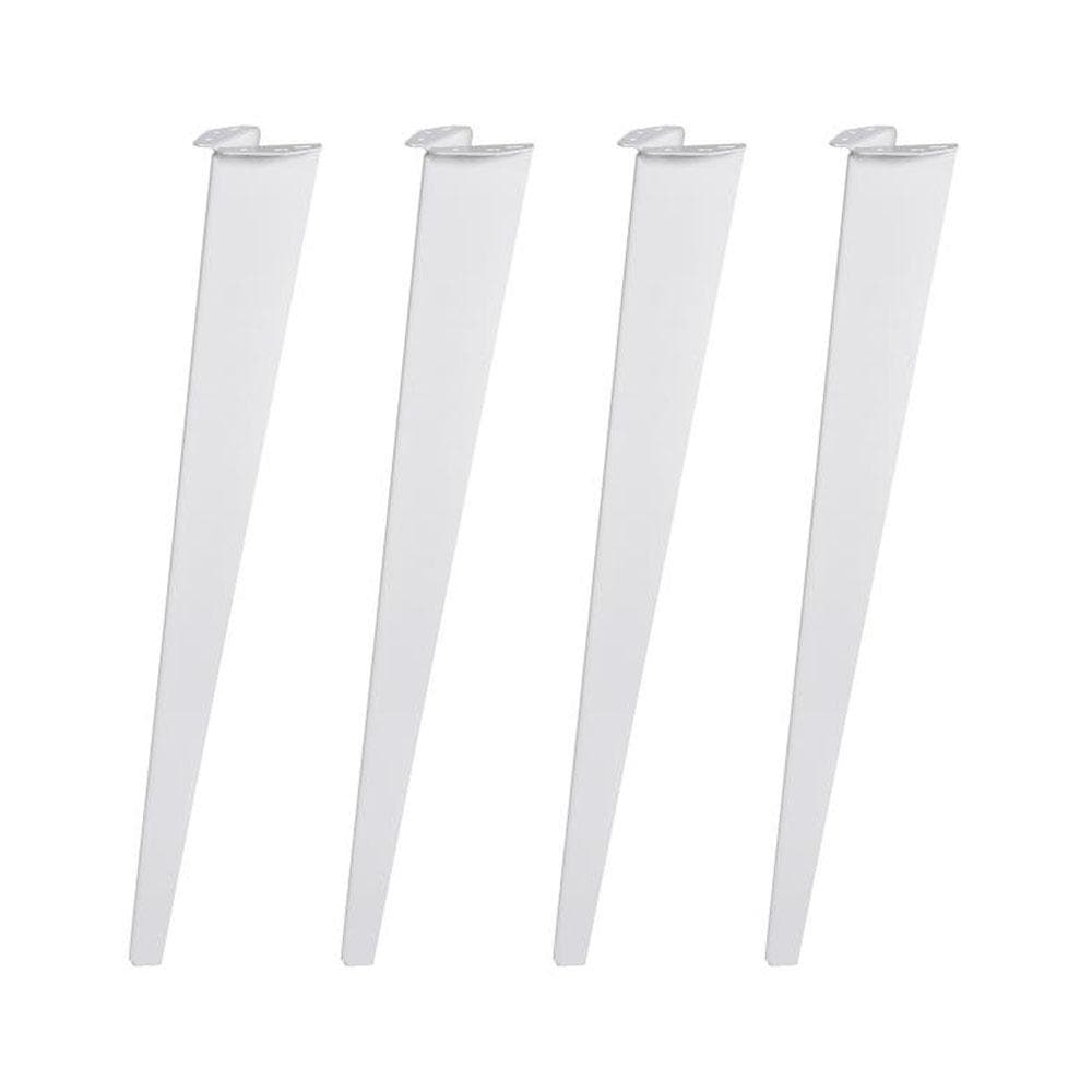 Massief stalen meubelpoot wit taps 8 bij 5 cm en hoogte 72 cm  - 4 stuks