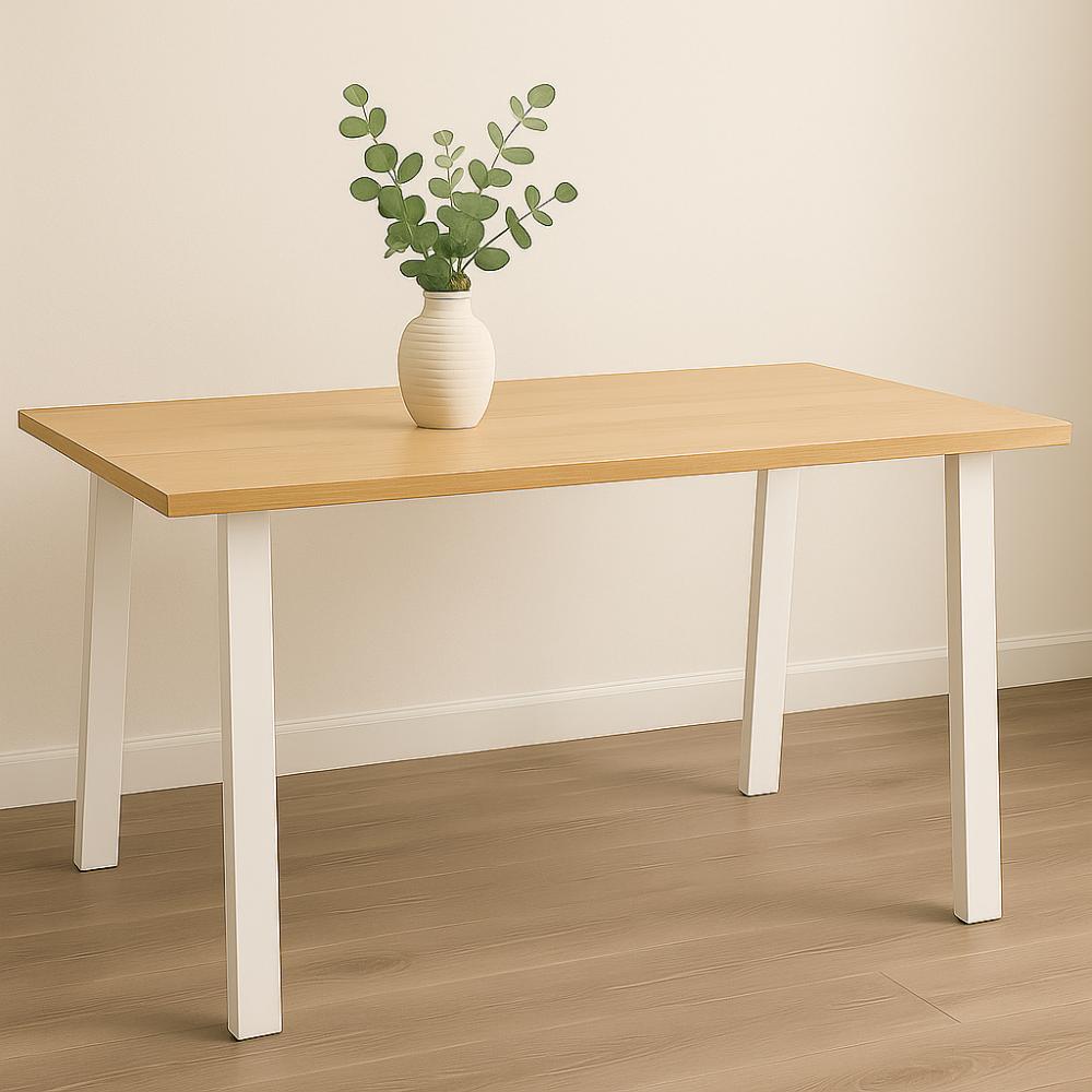 Stalen tafelpoot wit trapezium 80 bij 10 cm en hoogte 72 cm  (4 x 10 cm) (set van 2 stuks)