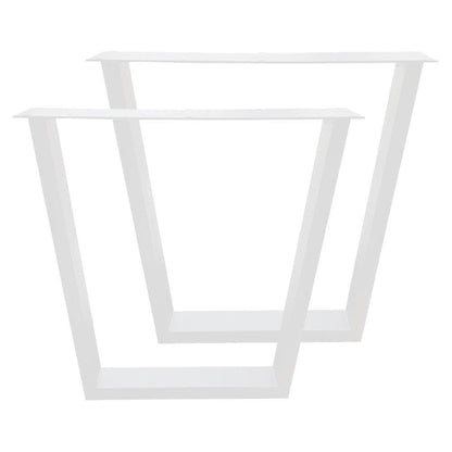 Stalen tafelpoot wit taps 75 bij 10 cm en hoogte 72 cm  (4 x 10 cm) - 2 stuks