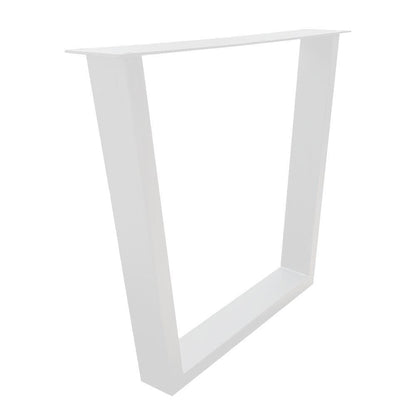 Stalen tafelpoot wit taps 75 bij 10 cm en hoogte 72 cm  (4 x 10 cm) - 2 stuks