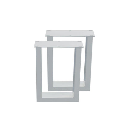 Stalen U tafelpoot wit 36 bij 10 cm en hoogte 40 cm  (4 x 10 cm) - 2 stuks