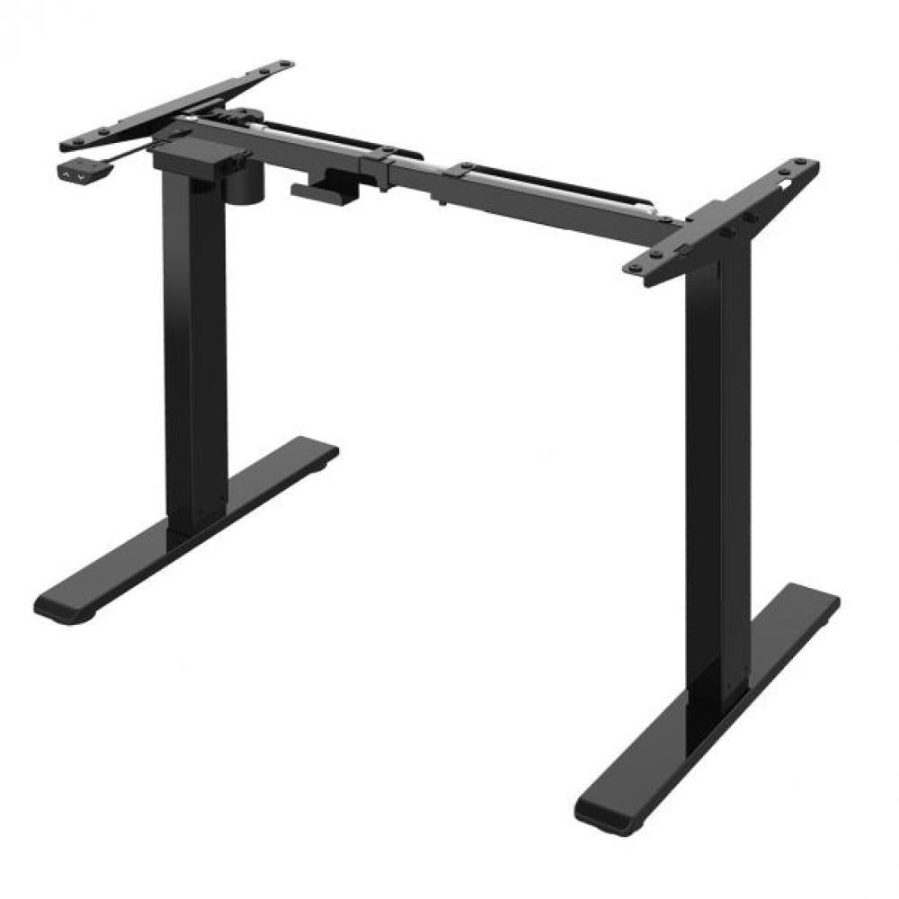 Hoogwaardig zit-sta bureau max 200cm breed zwart gepoedercoat elektrisch verstelbaar van 71 tot 120 cm