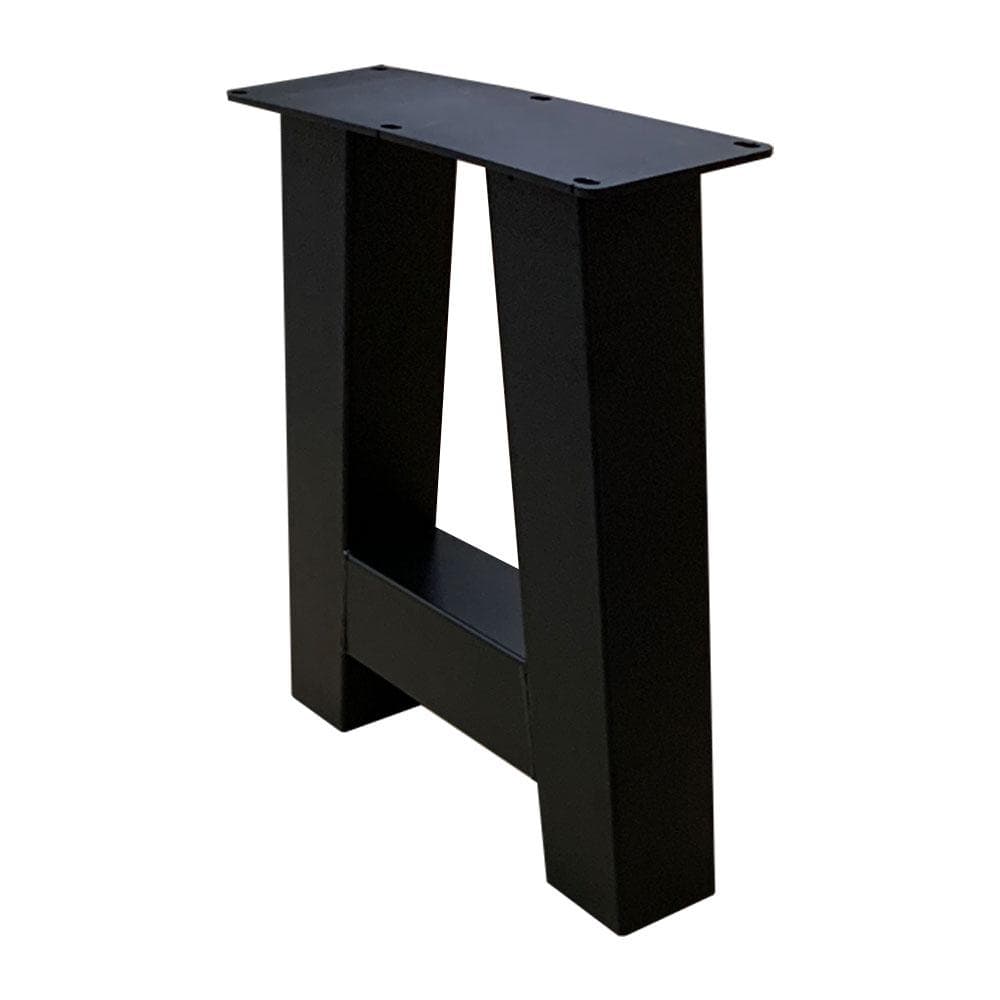 Set stalen A bankpoten 38 bij 8 cm en hoogte 43 cm zwart (8 x 8 cm) - 2 stuks