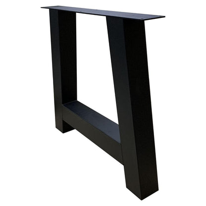 Stalen A tafelpoot voor buiten 75 bij 10 cm en hoogte 72 cm zwart (10 x 10 cm) (set van 2 stuks)