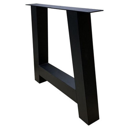 Stalen A tafelpoot 75 bij 10 cm en hoogte 72 cm zwart (10 x 10 cm) (set van 2 stuks)