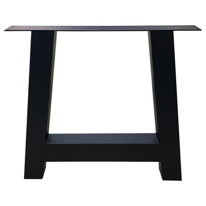 Stalen A tafelpoot 75 bij 8 cm en hoogte 72 cm zwart (8 x 8 cm) (set van 2 stuks)