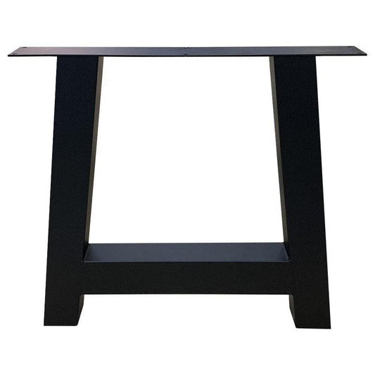 Stalen A tafelpoot 75 bij 8 cm en hoogte 72 cm zwart (8 x 8 cm) (set van 2 stuks)