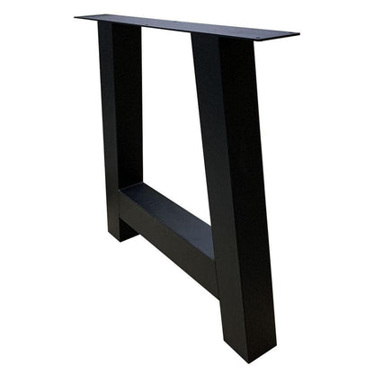 Stalen A tafelpoot 75 bij 8 cm en hoogte 72 cm zwart (8 x 8 cm) (set van 2 stuks)
