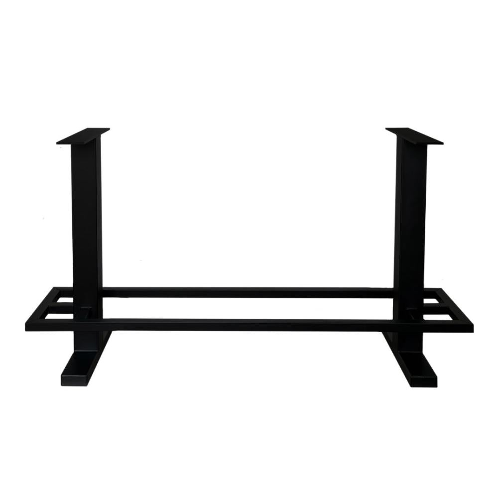 Stalen bartafel zwart 120 bij 60 cm en hoogte 105 cm  (8 x 8 cm)