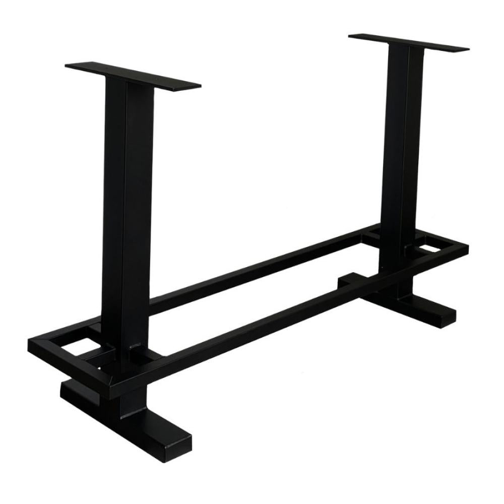 Stalen bartafel zwart 120 bij 60 cm en hoogte 105 cm  (8 x 8 cm)