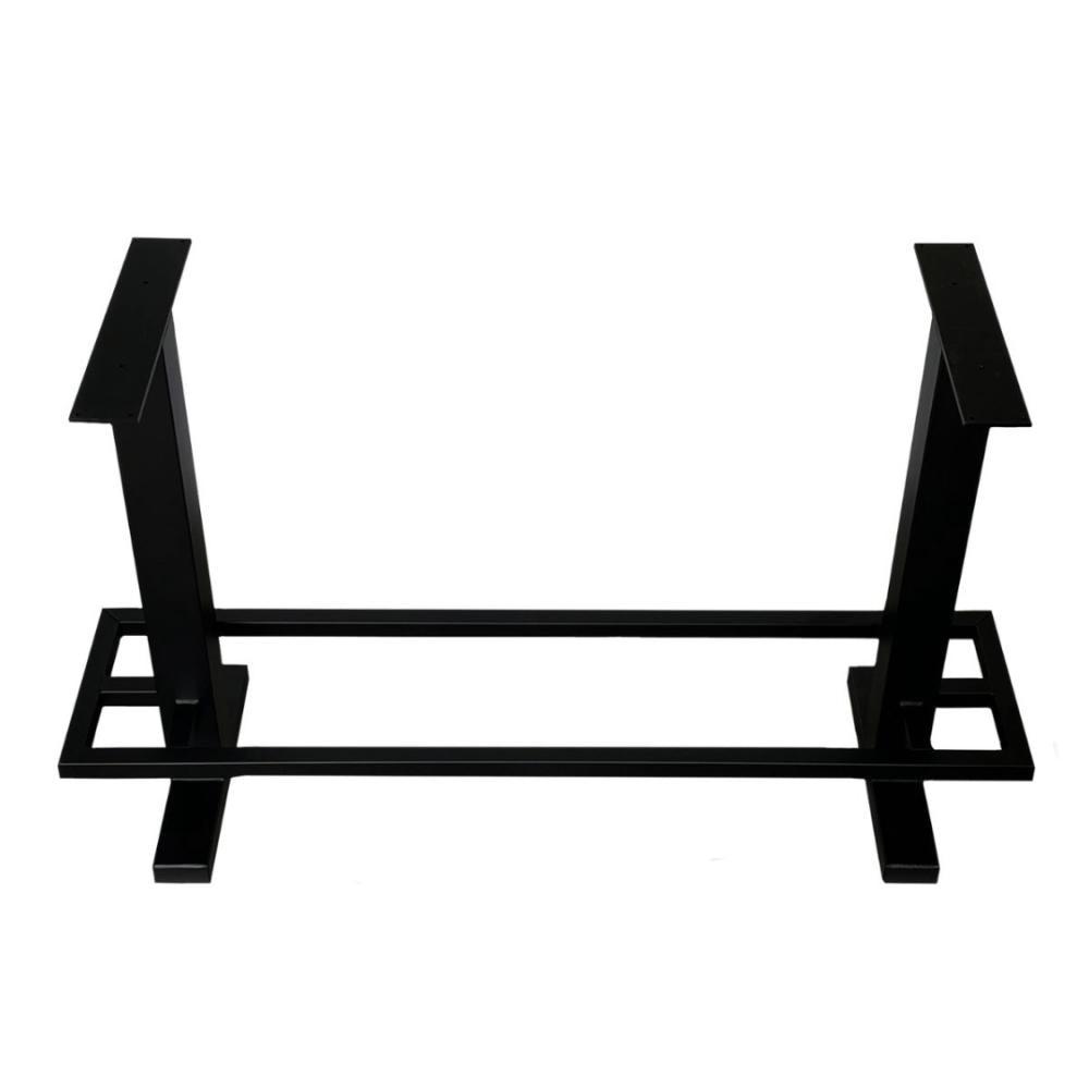 Stalen bartafel zwart 170 bij 60 cm en hoogte 105 cm  (8 x 8 cm)