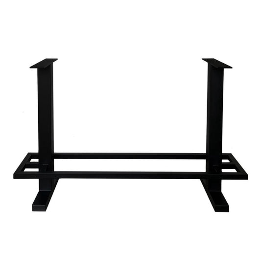 Stalen bartafel zwart 210 bij 60 cm en hoogte 105 cm  (8 x 8 cm)