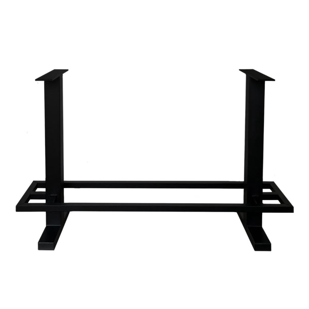 Stalen bartafel zwart 210 bij 60 cm en hoogte 105 cm  (8 x 8 cm)