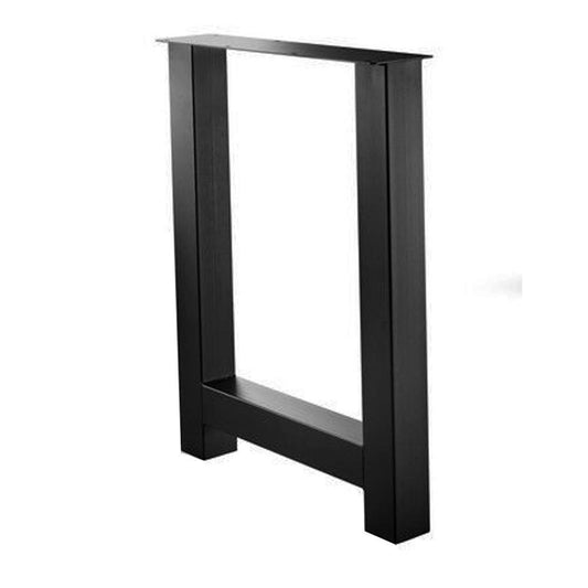 Stalen H tafelpoot zwart 78 bij 10 cm en hoogte 105 cm  (10 x 10 cm) (set van 2 stuks)