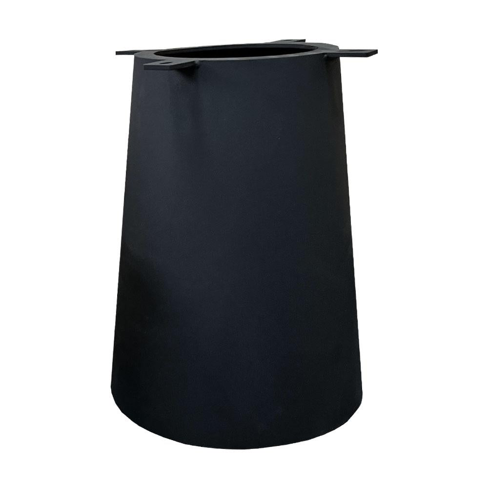Stalen kegel salononderstel zwart conisch 30 bij 30 cm en hoogte 43 cm