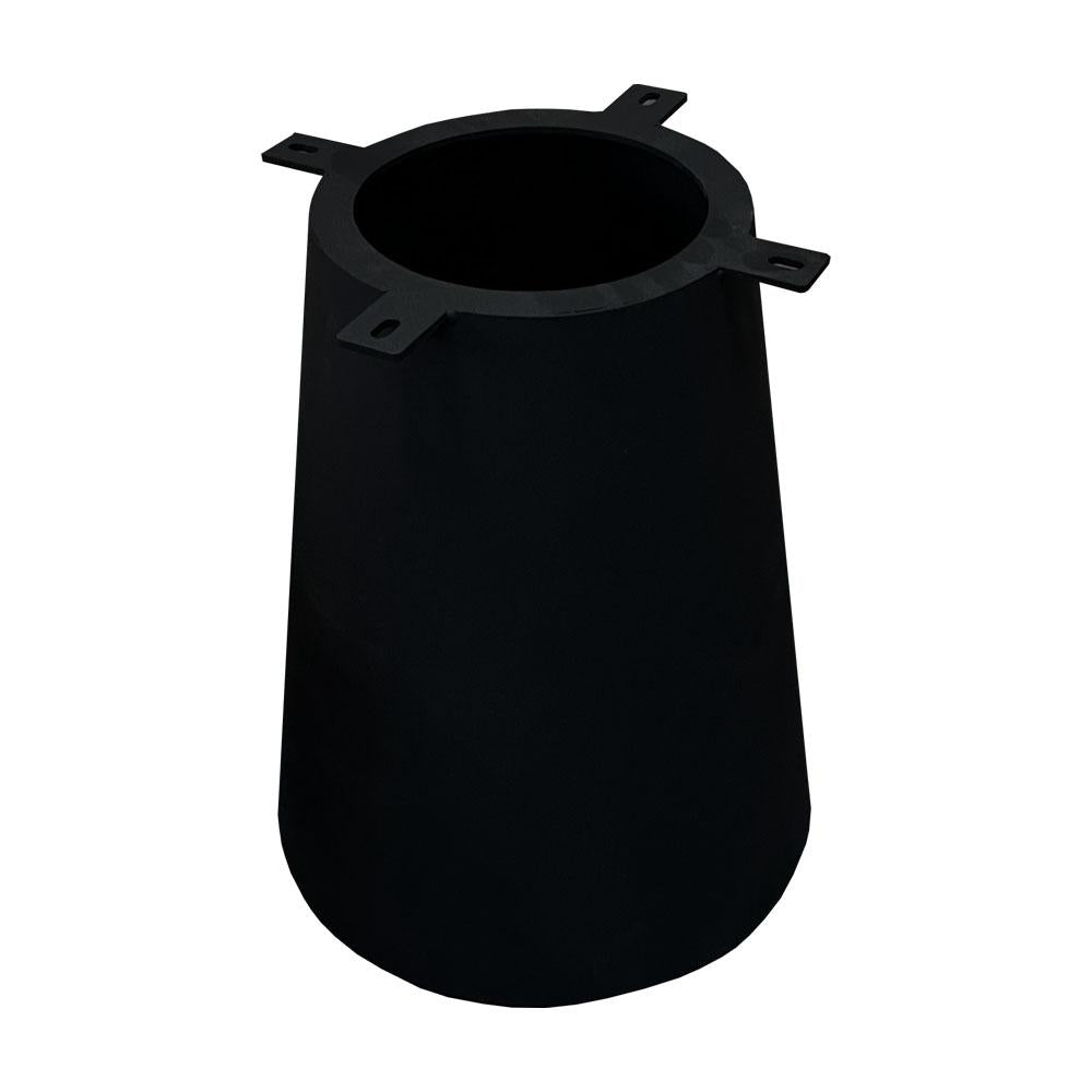 Stalen kegel salononderstel zwart conisch 30 bij 30 cm en hoogte 43 cm