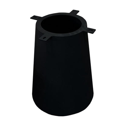 Stalen kegel salononderstel zwart conisch 30 bij 30 cm en hoogte 43 cm